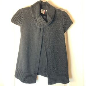 Roxy Y2K Knit Sleeveless Vest – Chunky Collar, 2 Buttons, Cozy Vintage Vibe S
